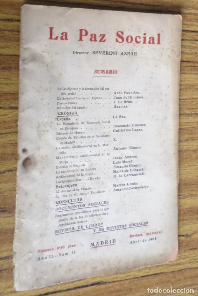 Antiquarische B&uuml;cher: LA PAZ SOCIAL - A&ntilde;o II n&ordm; 14 abril 1908