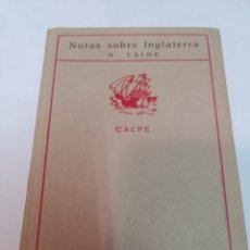 Libros antiguos: H. TAINE NOTAS SOBRE INGLATERRA TOMO II SA7610. Lote 313966723