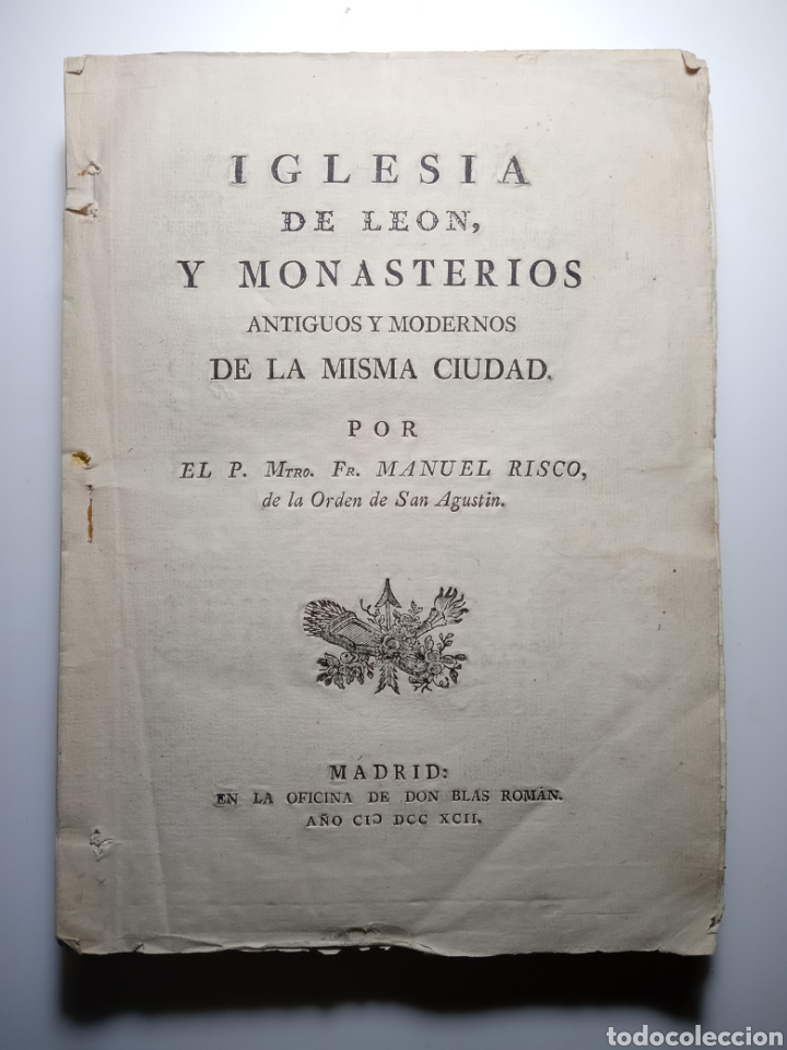 Libros antiguos: Iglesia de Le&oacute;n y...Manuel Risco. 1792. - Foto 1