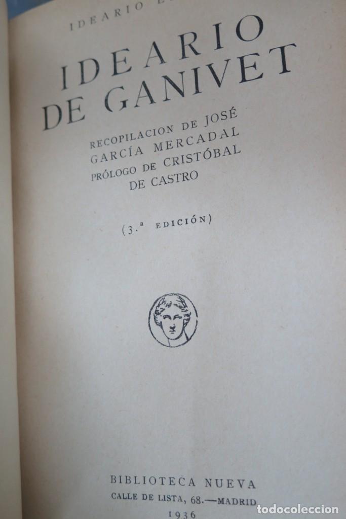 Libros antiguos: 1936.- IDEARIO DE GANIVET - Foto 2