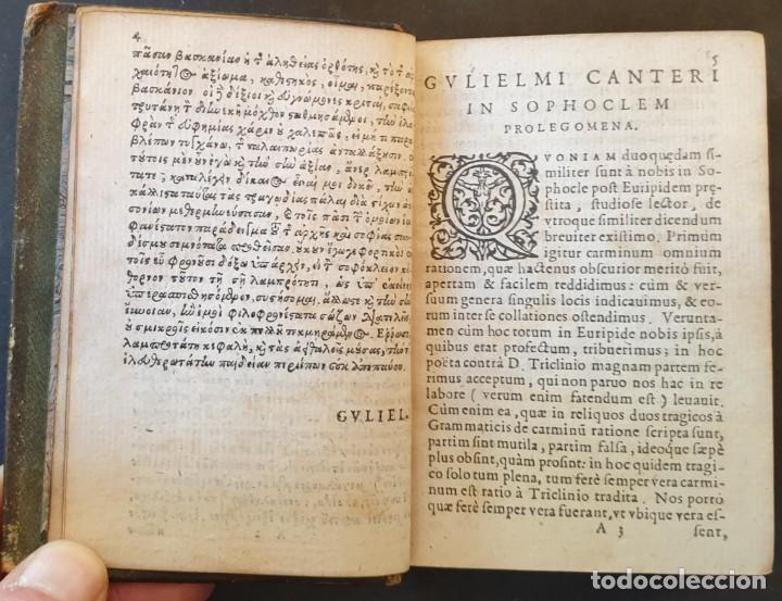 Libros antiguos: A&Ntilde;O 1593 &ndash; SOFOCLES (&Sigma;&omicron;&phi;&omicron;&kappa;&lambda;ῆ&sigmaf;) - SOPHOCLIS TRAGOEDIAE VII - Foto 3
