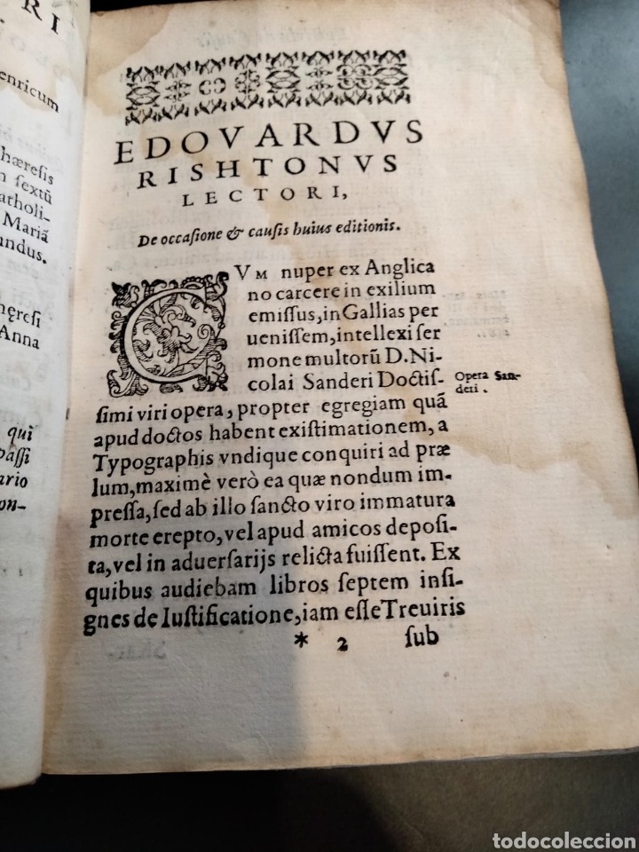 Libros antiguos: Libro a&ntilde;o 1586 NICOLAI SANDERI sobre el origen y el progreso del cisma, libro 3 - Foto 4