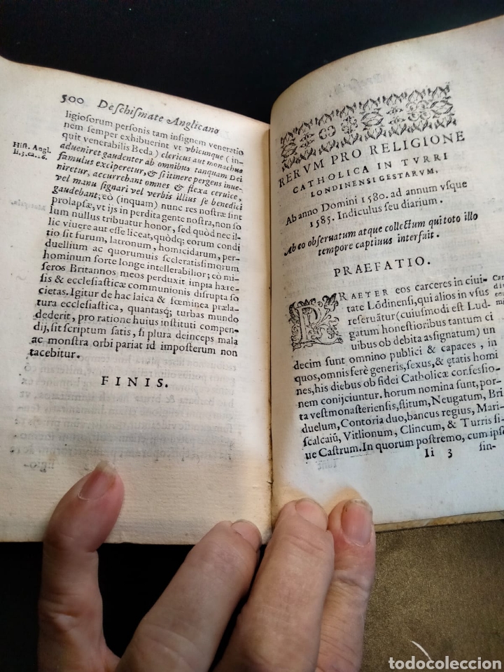 Libros antiguos: Libro a&ntilde;o 1586 NICOLAI SANDERI sobre el origen y el progreso del cisma, libro 3 - Foto 8