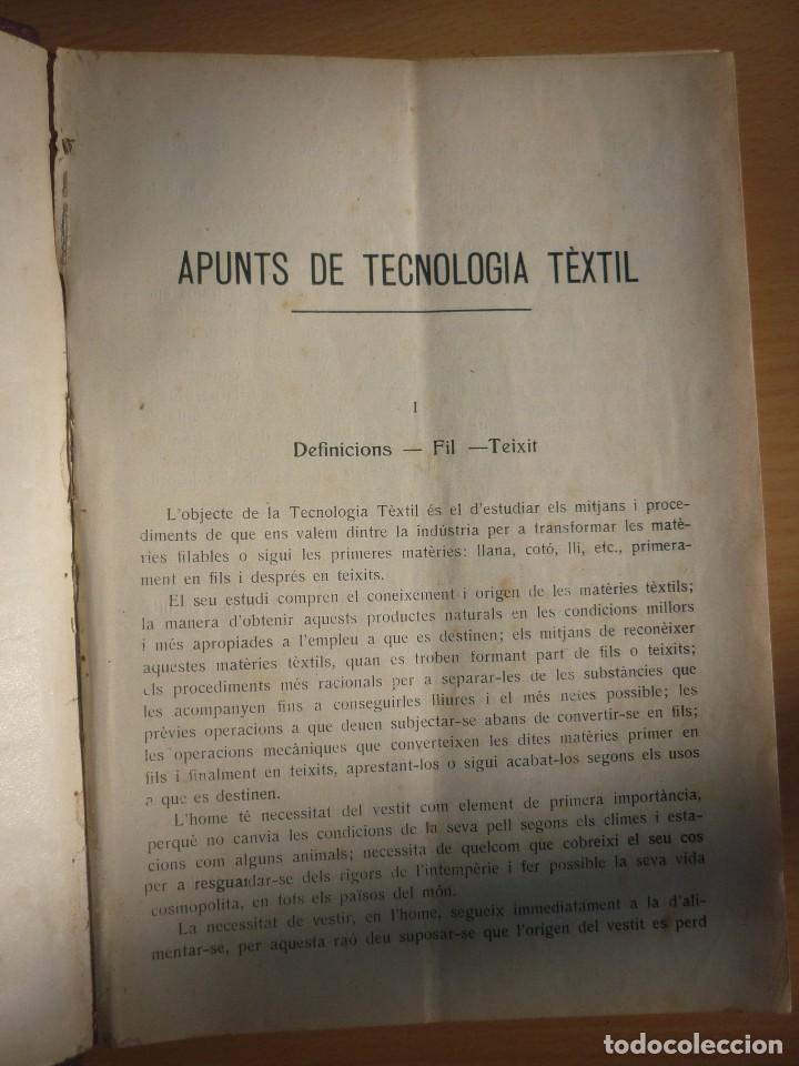Libros antiguos: apunts de tecnologia textil -Josep Rius - Foto 1
