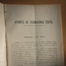 Libros antiguos: APUNTS DE TECNOLOGIA TEXTIL -JOSEP RIUS