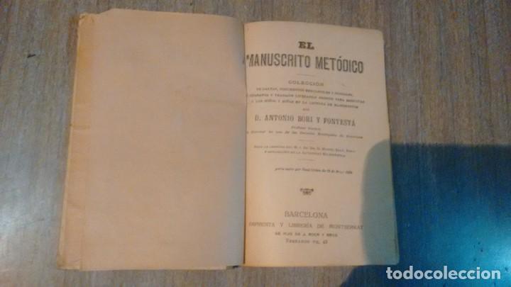 Libros antiguos: MANUSCRITO METODICO - A. BORI Y FONTESTA - Foto 3