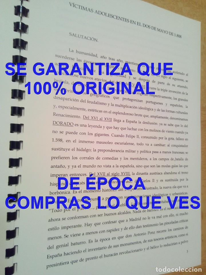 Libros antiguos: VICTIMAS ADOLESCENTES EN EL DOS DE MAYO DE 1808 U81 - Foto 2