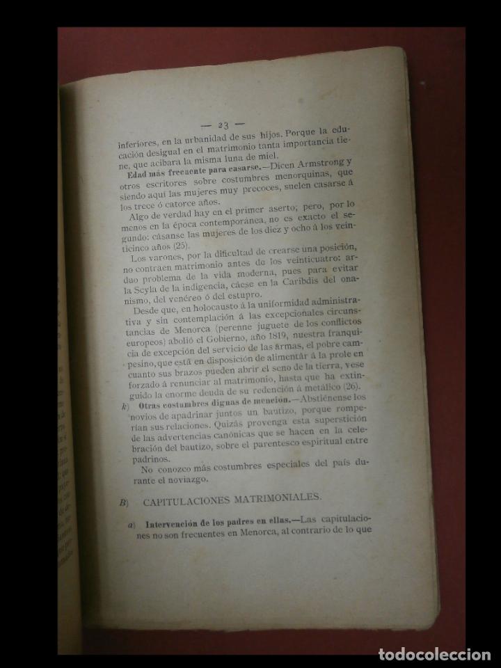 Libros antiguos: Costumbres populares de Menorca. Pedro Ballester - Foto 4