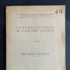 Libros antiguos: L. CRESPI. CONTRIBUCIONES AL FOLKLORE GALLEGO. 1.929. Lote 318613968
