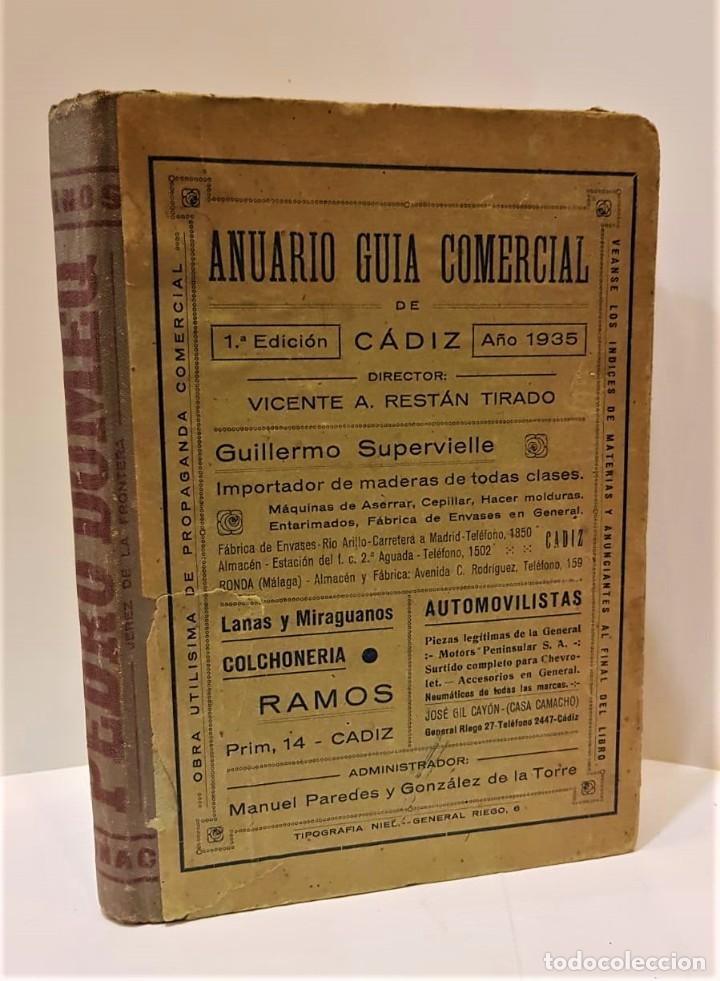 Livros antigos: Anuario gu&iacute;a comercial de C&aacute;diz, a&ntilde;o 1935. Primera edici&oacute;n.