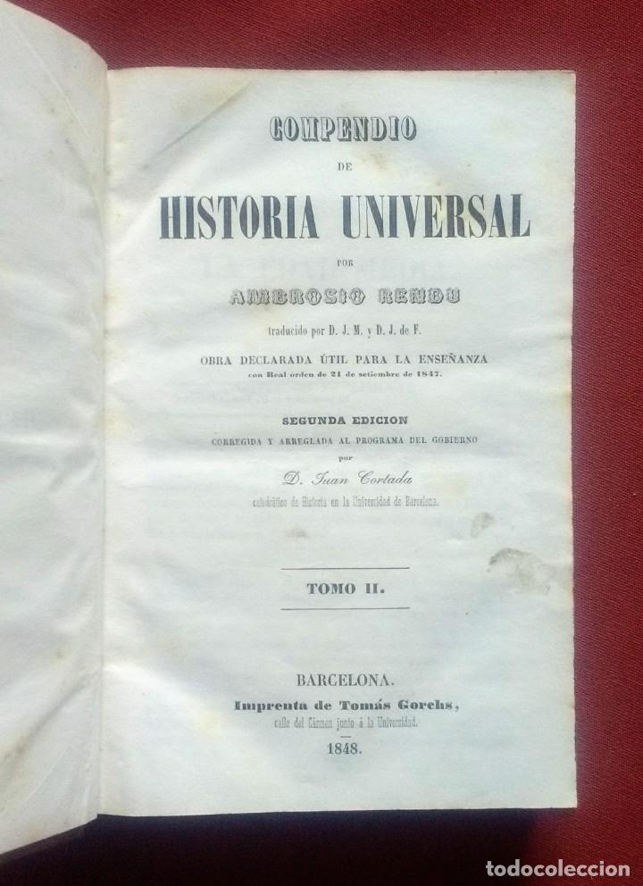 Libros antiguos: COMPENDIO DE HISTORIA UNIVERSAL - 1848 - RENDU - COMPLETA 3 TOMOS - Foto 6