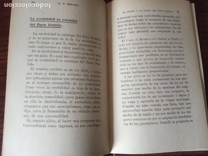 Libros antiguos: El poder y la clave del BUEN SENTIDO. - E.W. Stevens. - Foto 4
