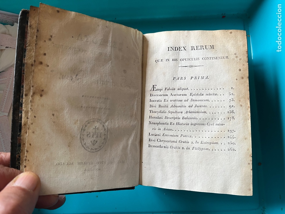 Libros antiguos: Op&uacute;sculos griegos 1829 - Foto 6