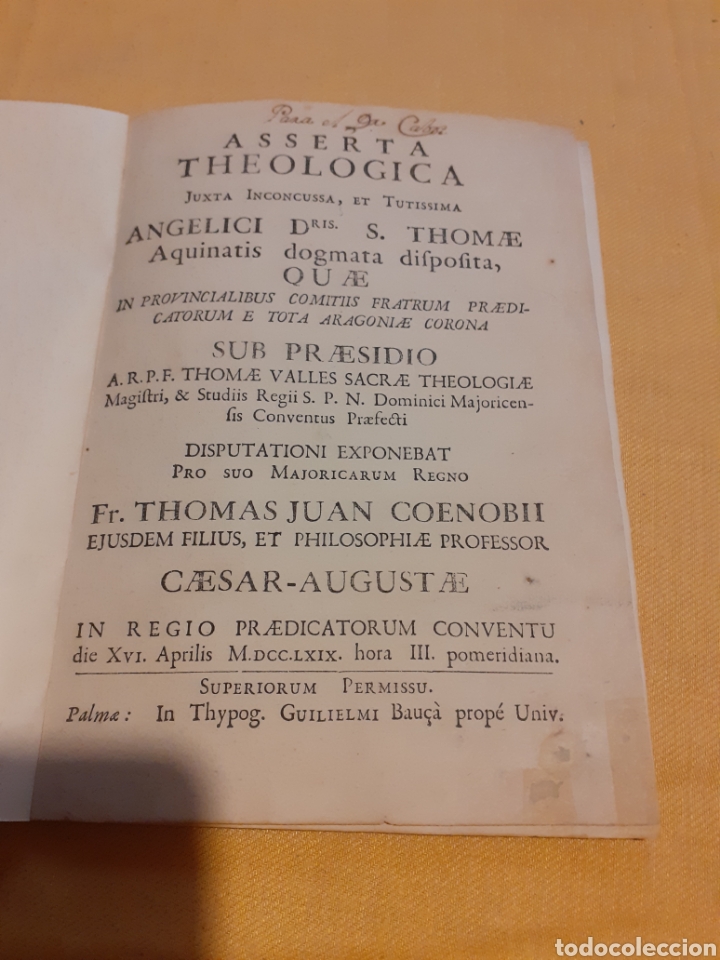 Libros antiguos: A&ntilde;o 1769 asserta theologica - Foto 1