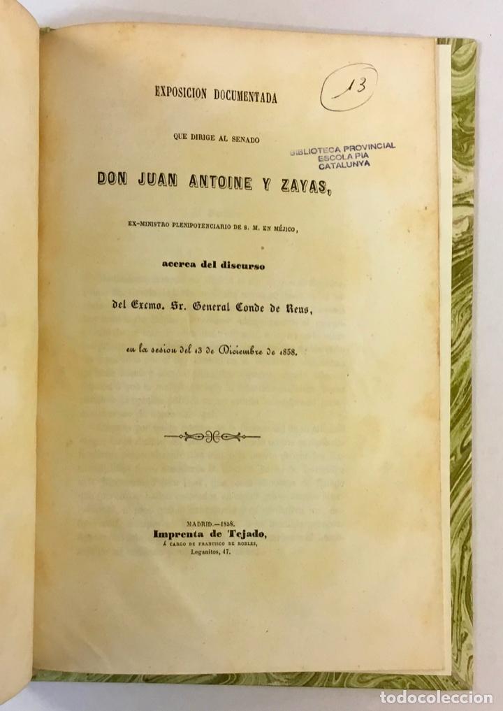Libros antiguos: EXPOSICION DOCUMENTADA que dirige al Senado... discurso del Excmo. Sr. General Conde de REUS. PRIM - Foto 1
