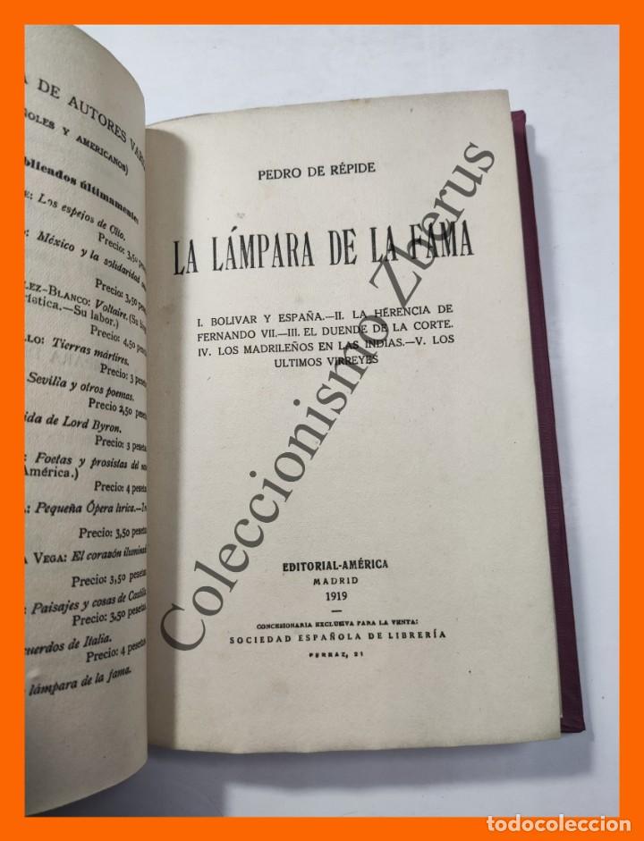 Libros antiguos: La l&aacute;mpara de la fama - Pedro de Repide - Foto 3