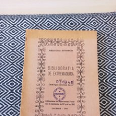 Libros antiguos: BIBLIOGRAFÍA DE EXTREMADURA. DOMINGO SÁNCHEZ LORO. BIBLIOTECA EXTREMEÑA. 1951