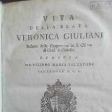 Libros antiguos: VITA DELLA BEATA VERONICA GIULIANI. FILIPPO MARIA SALVATORI. ROMA, 1803.. Lote 321669248