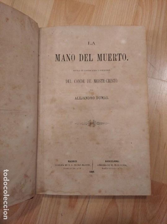 Libros antiguos: La mano del muerto. Alejandro Dumas. 1865 - Foto 2