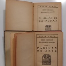 Libros antiguos: RUBEN DARÍO. PAGINAS DE ARTE + EL SALMO DE LA PLUMA. OBRAS COMPLETAS IV Y V. BIBLIOTECA RUBÉN DARÍO. Lote 323101158