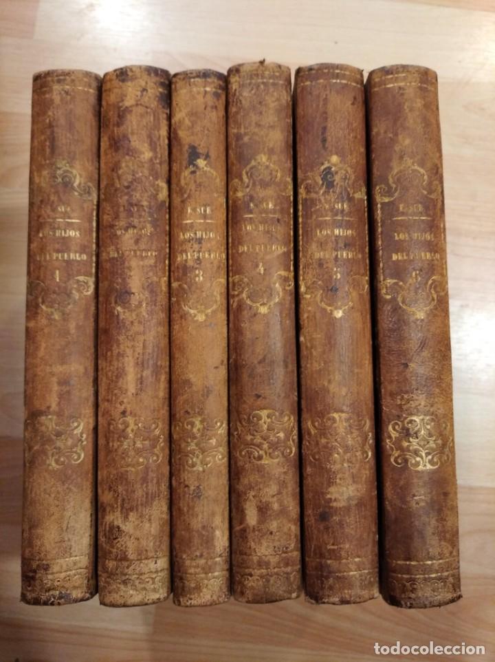 Old books: 'Los hijos del pueblo &oacute; historia de veinte siglos'. 1858. 6 volumenes