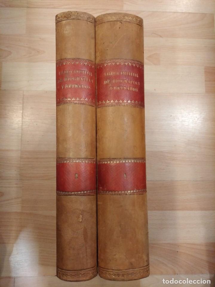 Old books: 'Galer&iacute;a Universal de biograf&iacute;as y retratos de los personajes mas distinguidos'. 1867