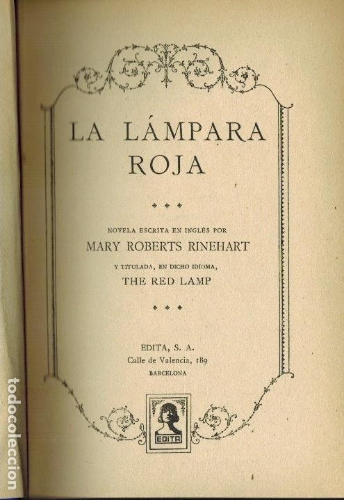 Libros antiguos: LA L&Aacute;MPARA ROJA - Foto 1