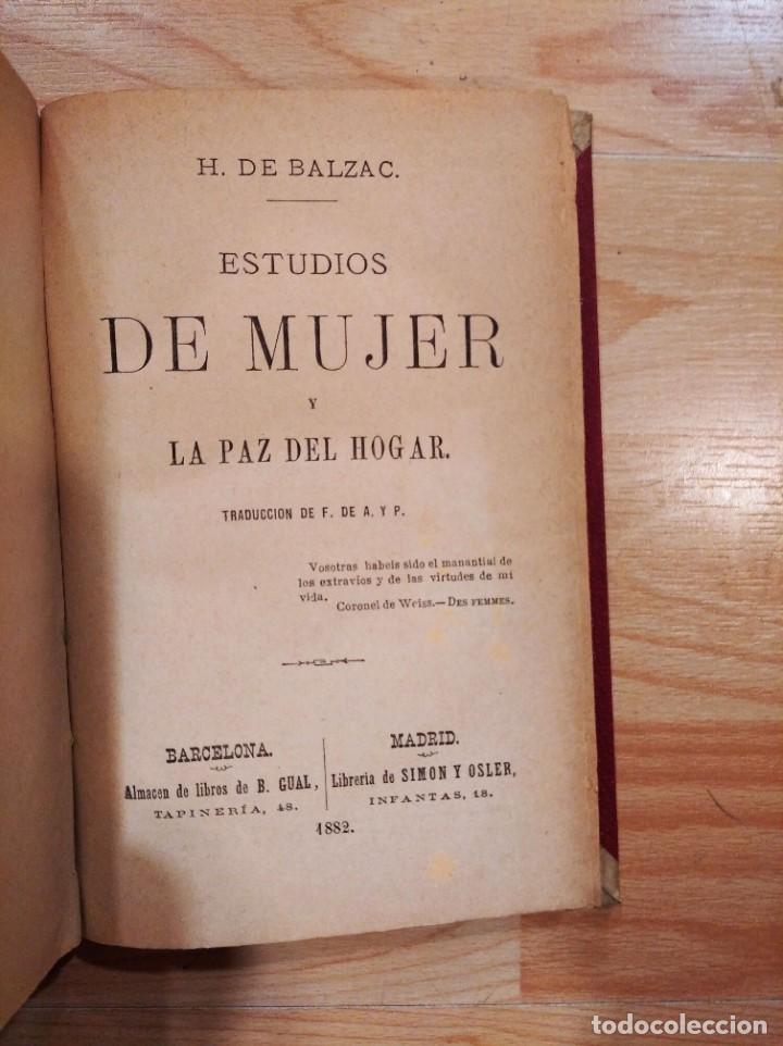 Libros antiguos: Estudios de mujer. H. de Balzac. 1882 - Foto 2