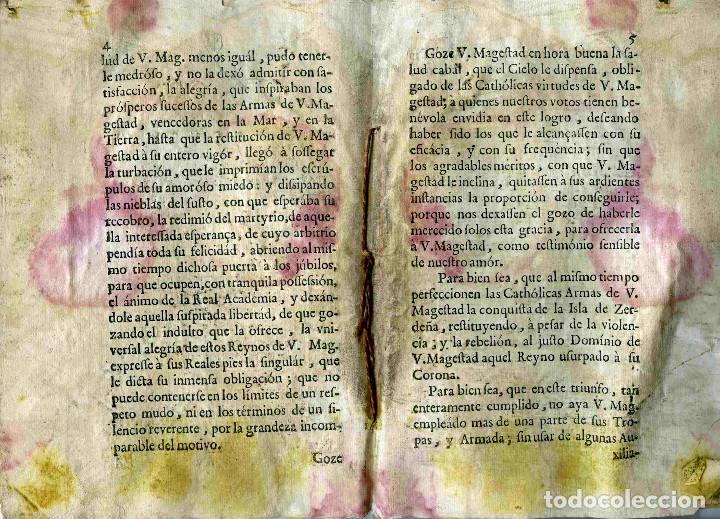 Libros antiguos: Cuadernillo de La Oraci&oacute;n de La R.A.E. a PHELIPE V. 1917. - Foto 2