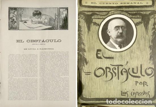 Libros antiguos: C&Aacute;NOVAS, Luis. El obst&aacute;culo. Novela. 1909. - Foto 1
