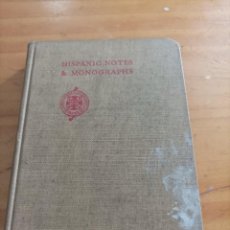 Libros antiguos: HISPANIC NOTES & MONOGRAPH,HISPANIC SOCIETY OF AMERICA,1925,215 PÁGINAS