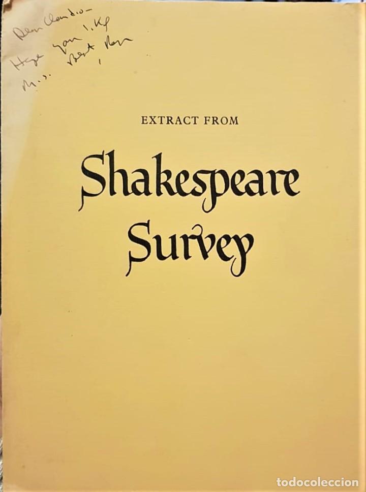 Old books: BERMAN, Ronald. Extract from Shakespeare Survey. (Separata).1967