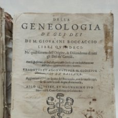 Libros antiguos: LIBRO ITALIANO SIGLO XVI (1564) BOCCACCIO DELLA GENEOLOGIA DE GLI DEI... ENCUADERNADO EN PERGAMINO. Lote 326409218