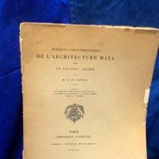 Libros antiguos: QUELQUES CARACTERISTIQUES L´ARCHITECTURE MAYA PARIS 1911 CAPITAN YUCATAN 29X23CMS. Lote 327135693