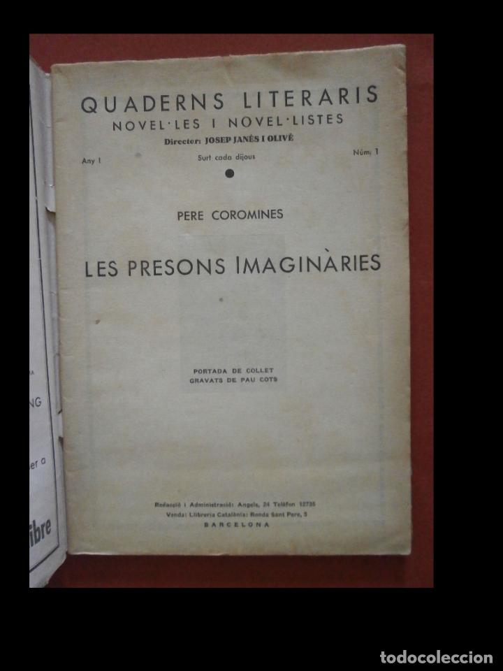 Libros antiguos: Les presons imagin&agrave;ries. Pere Coromines - Foto 6