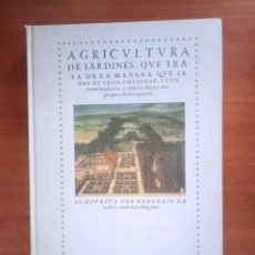 Libri antichi: AGRICULTURA DE JARDINES GREGORIO DE LOS RIOS 1991 TABAPRESS. Lote 328279833