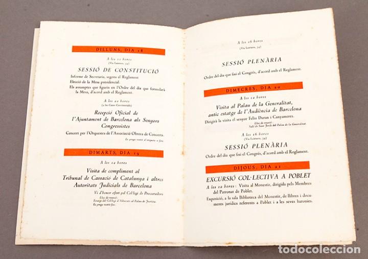 Libros antiguos: CONGR&Eacute;S JUR&Iacute;DIC CATAL&Agrave; - PROGRAMA DACTES - 1936 - OLIVA DE VILANOVA IMPRESSOR - Foto 4