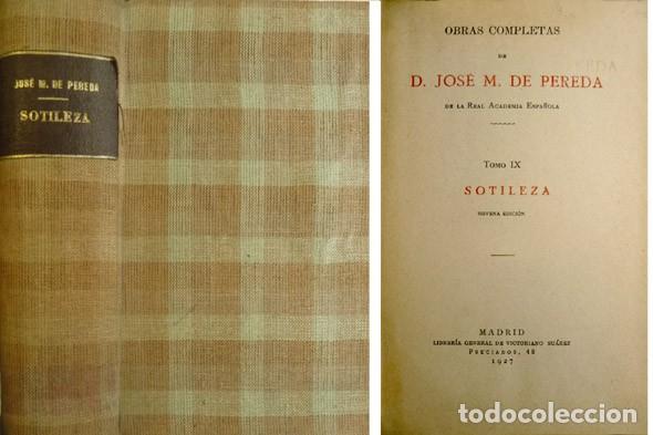 Libros antiguos: PEREDA, Jos&eacute; Mar&iacute;a de. Sotileza. 1927. - Foto 1