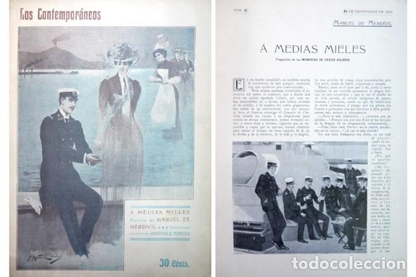 Libros antiguos: MEND&Iacute;VIL, Manuel de. A medias mieles. Novela. 1910. - Foto 1