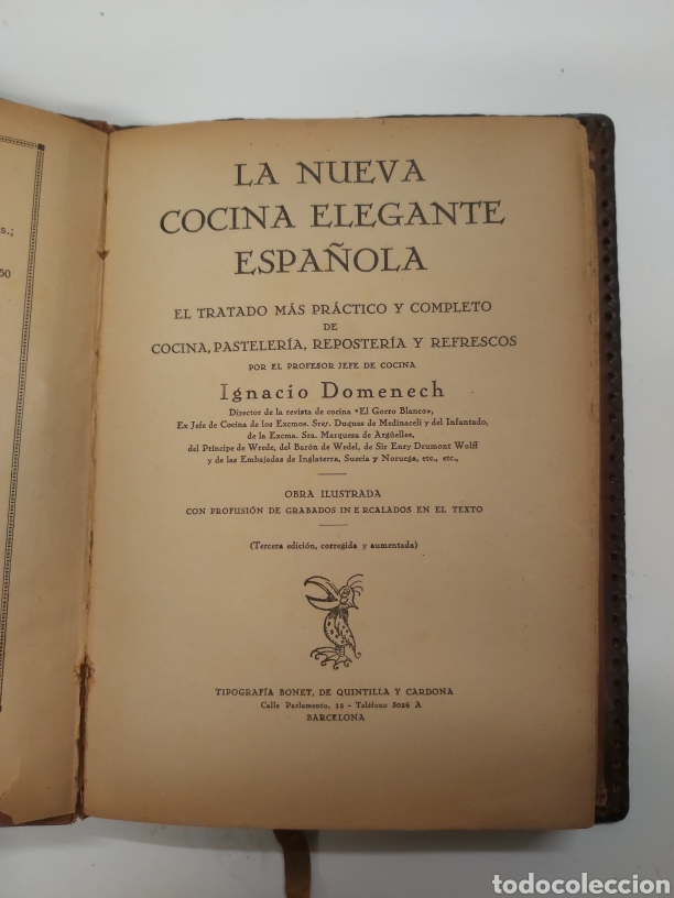 Libros antiguos: Libro La nueva cocina elegante espa&ntilde;ola cuero - Foto 7
