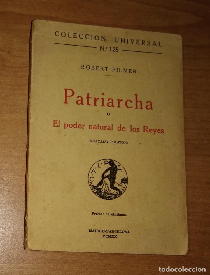 Libros antiguos: ROBERT FILMER - PATRIARCHA, O EL PODER NATURAL DE LOS REYES - CALPE, 1920 - Foto 1