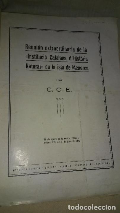 Livros antigos: REUNION DE LA INSTITUCION CATALANA D&acute;HISTORIA NATURAL EN LA ISLA DE MENORCA - A&Ntilde;O 1933 - FOTOGRAFIAS