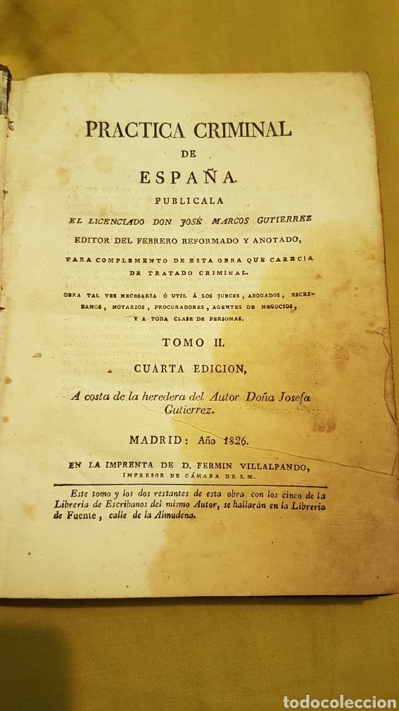 Libros antiguos: Libro practica Criminal de Espa&ntilde;a Madrid 1826 - Foto 4