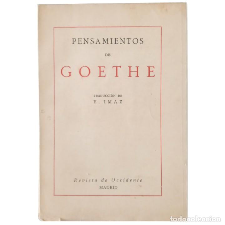 Libros antiguos: PENSAMIENTOS DE GOETHE - Foto 1