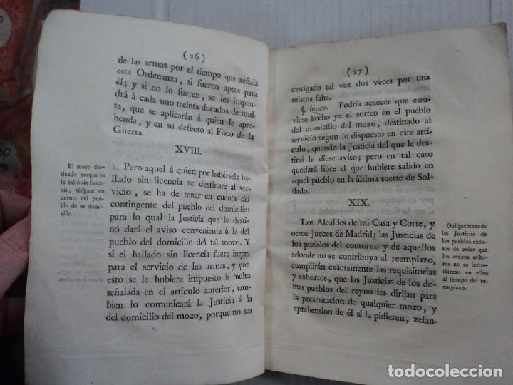 Libros antiguos: Real Ordenanza en que S. M. establece las reglas- 1800 - Foto 3
