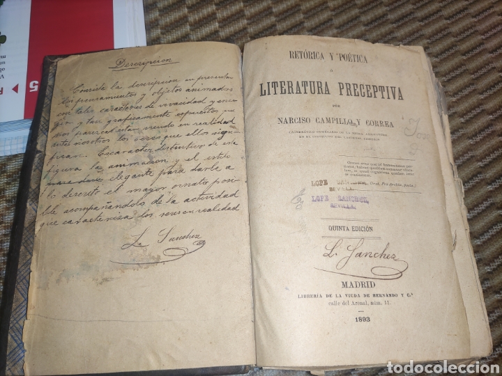 Libros antiguos: Ret&oacute;rica y Po&eacute;tica. - Foto 2