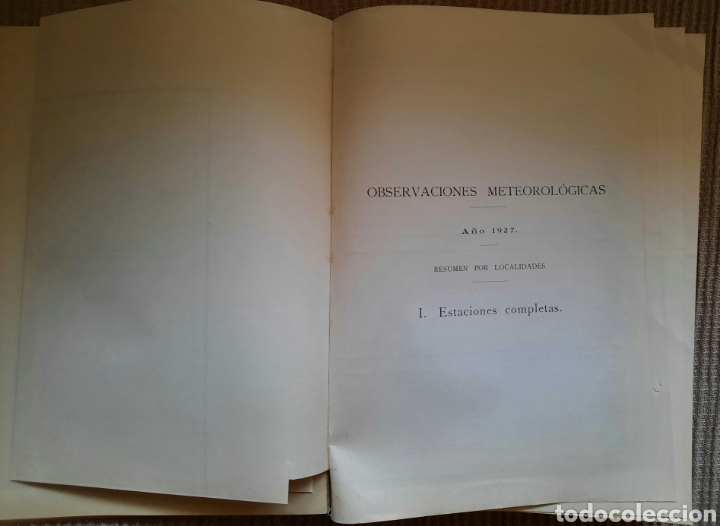 Libros antiguos: RESUMEN DE LAS OBSERVACIONES EFECTUADAS DURANTE EL A&Ntilde;O 1927 - Foto 2