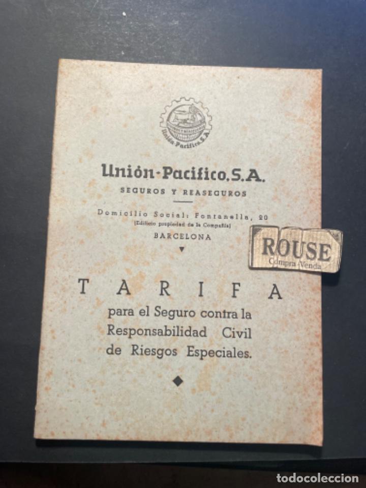 Libros antiguos: SEGUROS - UNION - PACIFICO S.A. SEGUROS Y REASEGUROS - TARIFAS RESPONSABILIDAD CIVIL 48 PAG. 17X12,5 - Foto 1