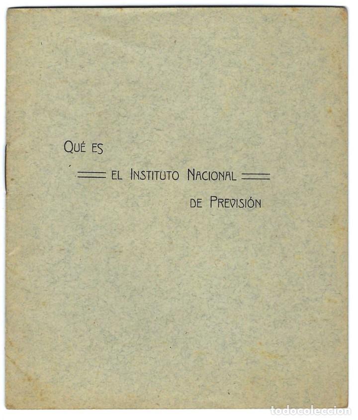 Libros antiguos: QU&Eacute; ES EL INSTITUTO NACIONAL DE PREVISI&Oacute;N. MADRID - Foto 1