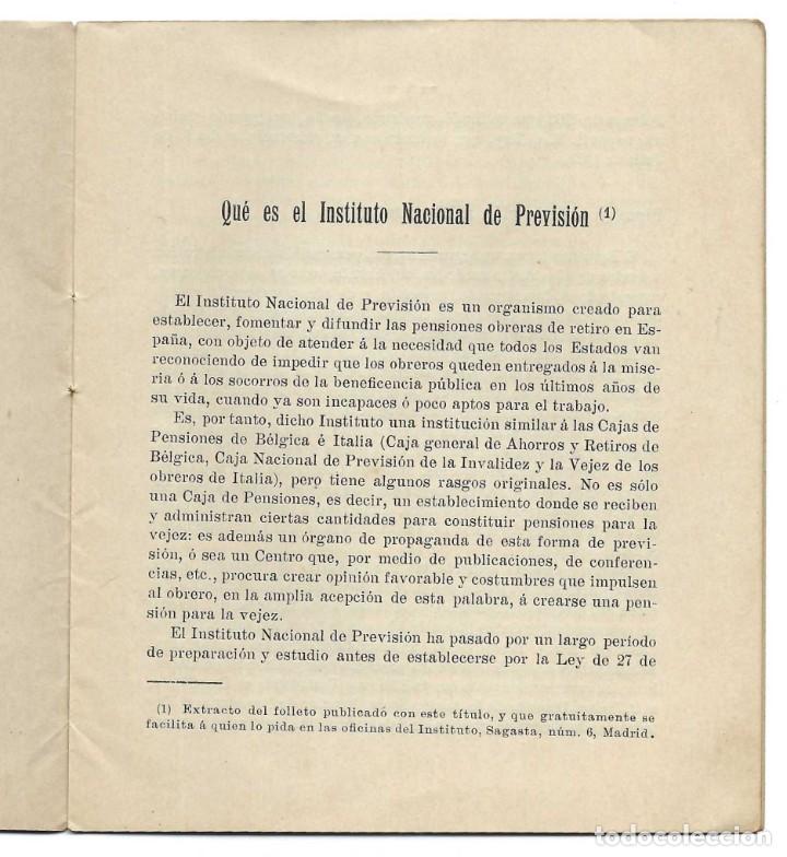 Libros antiguos: QU&Eacute; ES EL INSTITUTO NACIONAL DE PREVISI&Oacute;N. MADRID - Foto 4